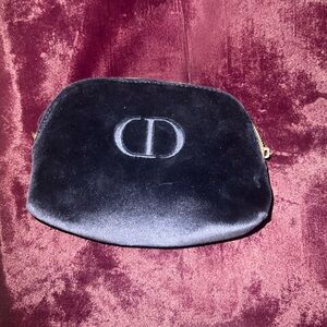 Blue velvet authentic Christian Dior makeup bag